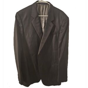 Armani Collezioni Black Silk Wool Blend Blazer Mens Suit Jacket Size 44L